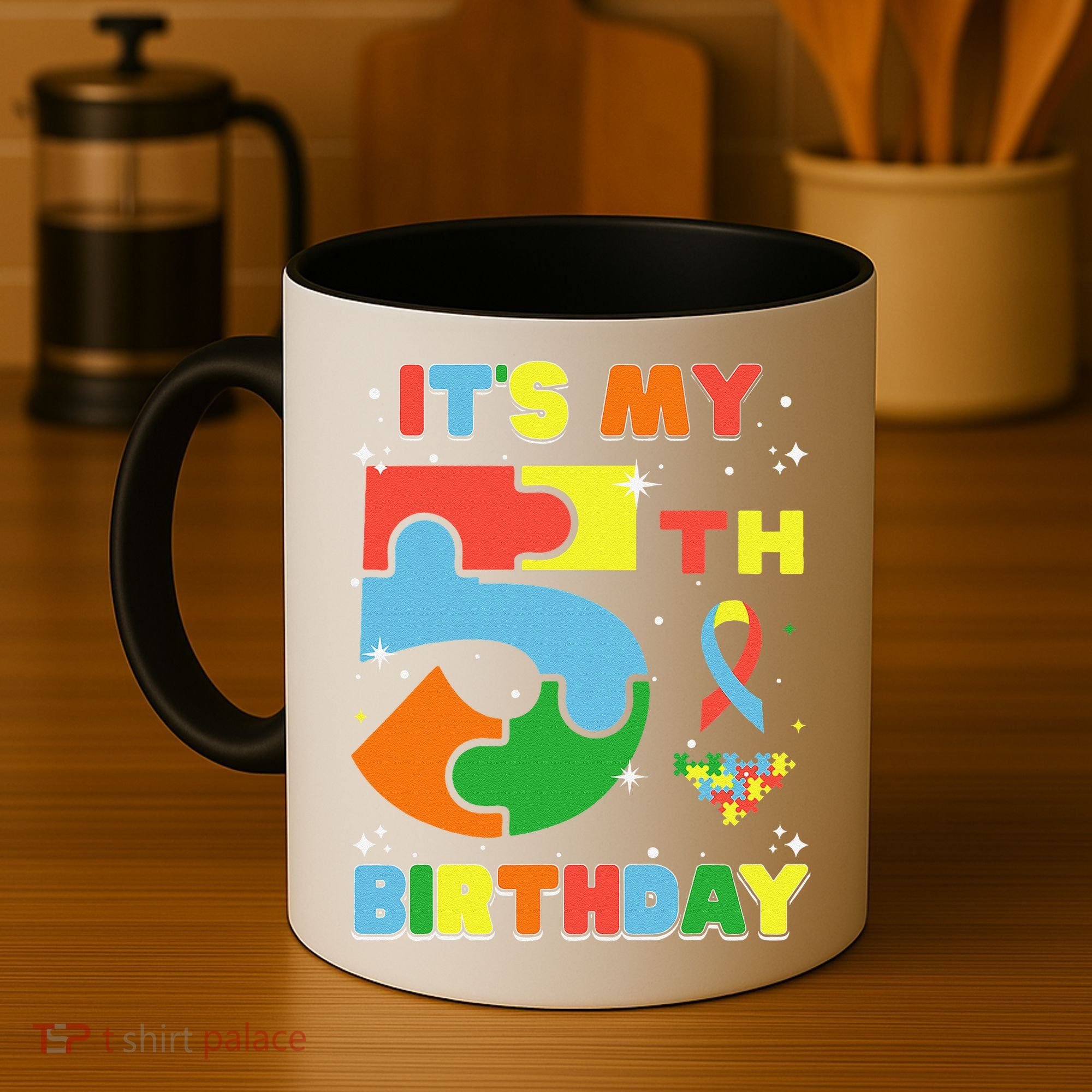 Its My 5th Birthday Autism 5 Years Old Coffee Mug
