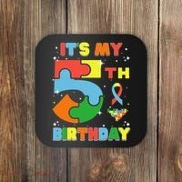 Its My 5th Birthday Autism 5 Years Old Coaster thumb 0