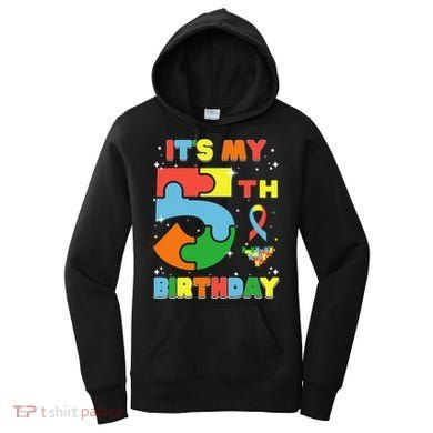 Its My 5th Birthday Autism 5 Years Old Women's Hoodie
