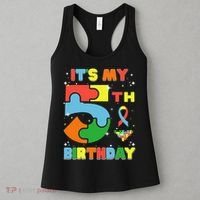 Its My 5th Birthday Autism 5 Years Old Women's Tank Top thumb 3