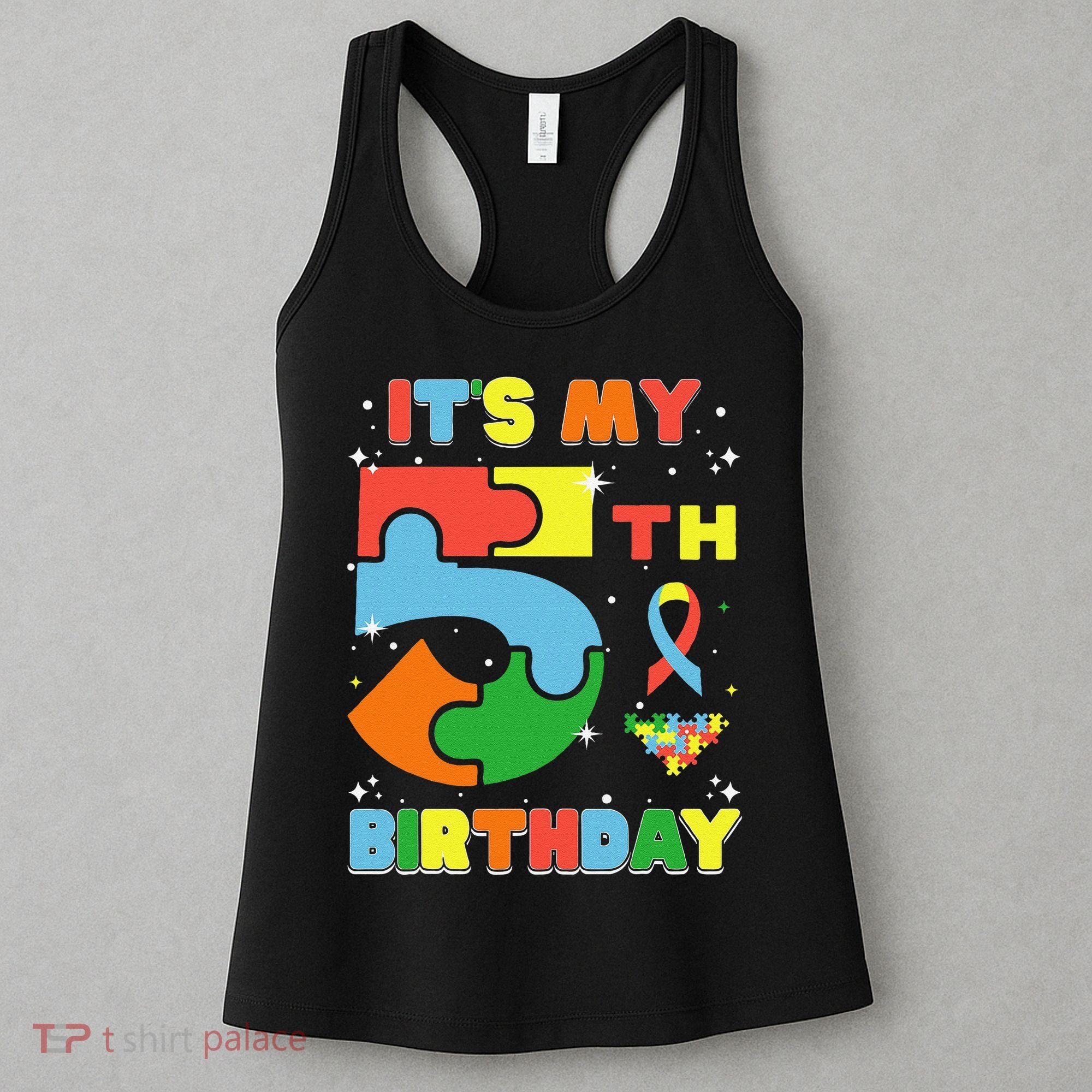 Its My 5th Birthday Autism 5 Years Old Women's Tank Top