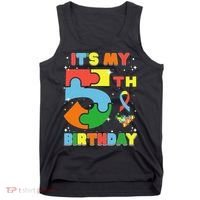 Its My 5th Birthday Autism 5 Years Old Tank Top thumb 0