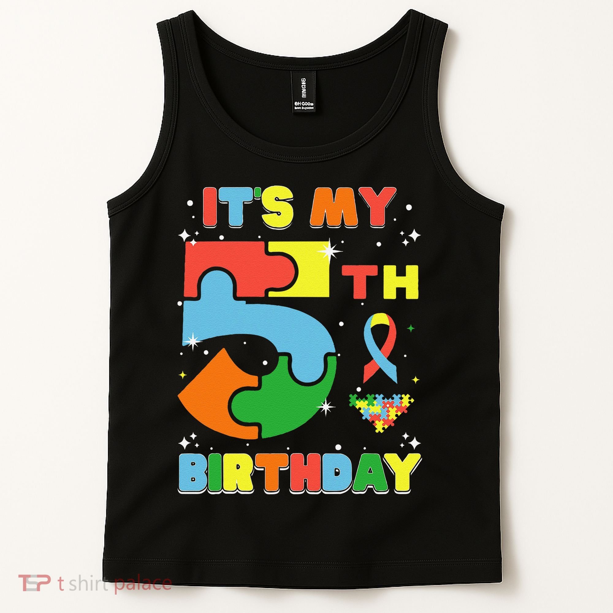 Its My 5th Birthday Autism 5 Years Old Tank Top
