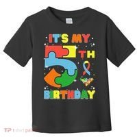 Its My 5th Birthday Autism 5 Years Old Toddler T-Shirt thumb 0