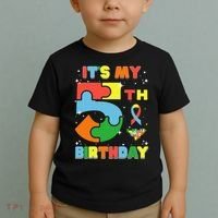 Its My 5th Birthday Autism 5 Years Old Toddler T-Shirt thumb 2