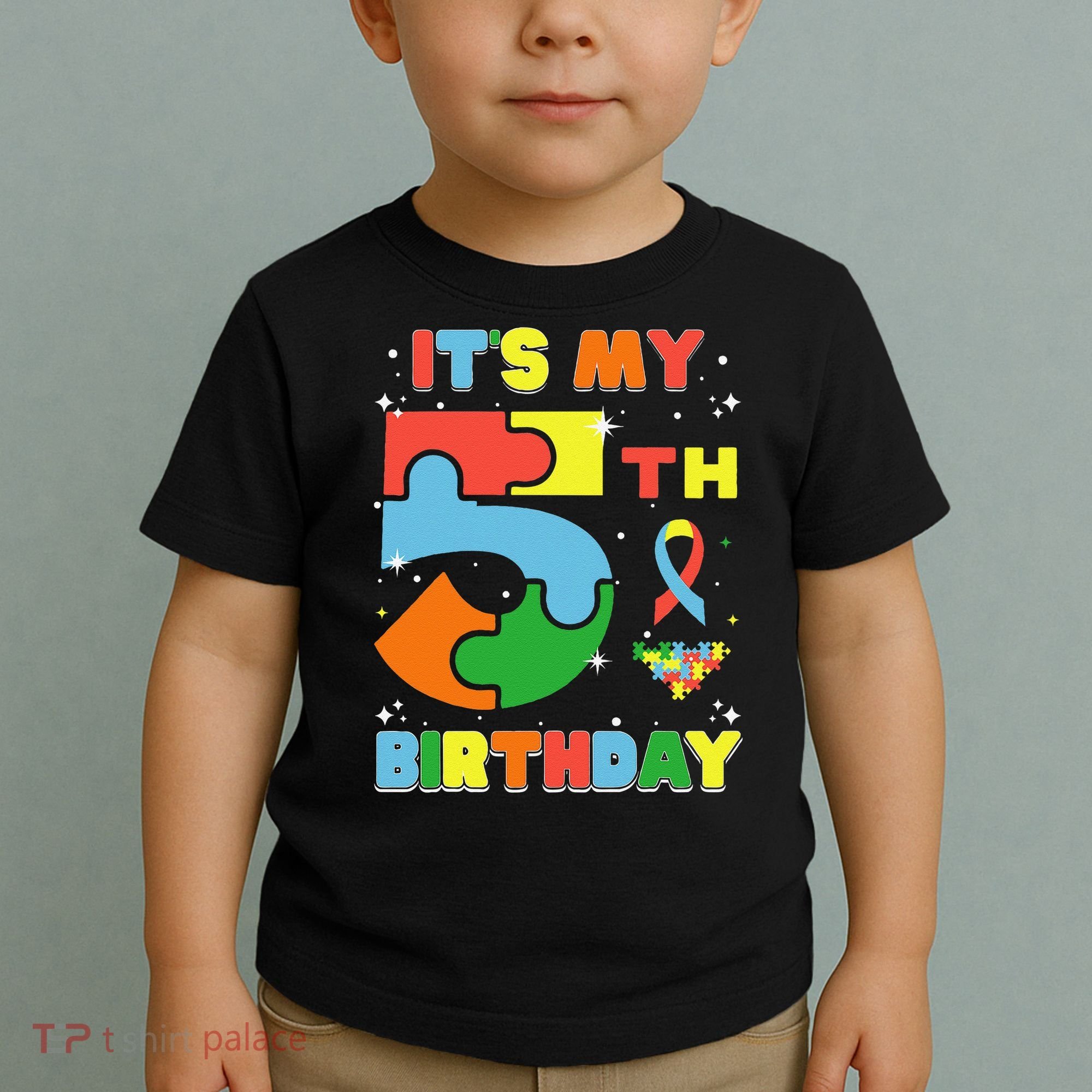 Its My 5th Birthday Autism 5 Years Old Toddler T-Shirt