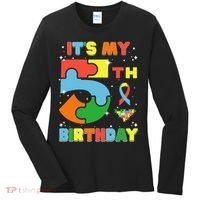 Its My 5th Birthday Autism 5 Years Old Women's Long Sleeve Shirt thumb 0