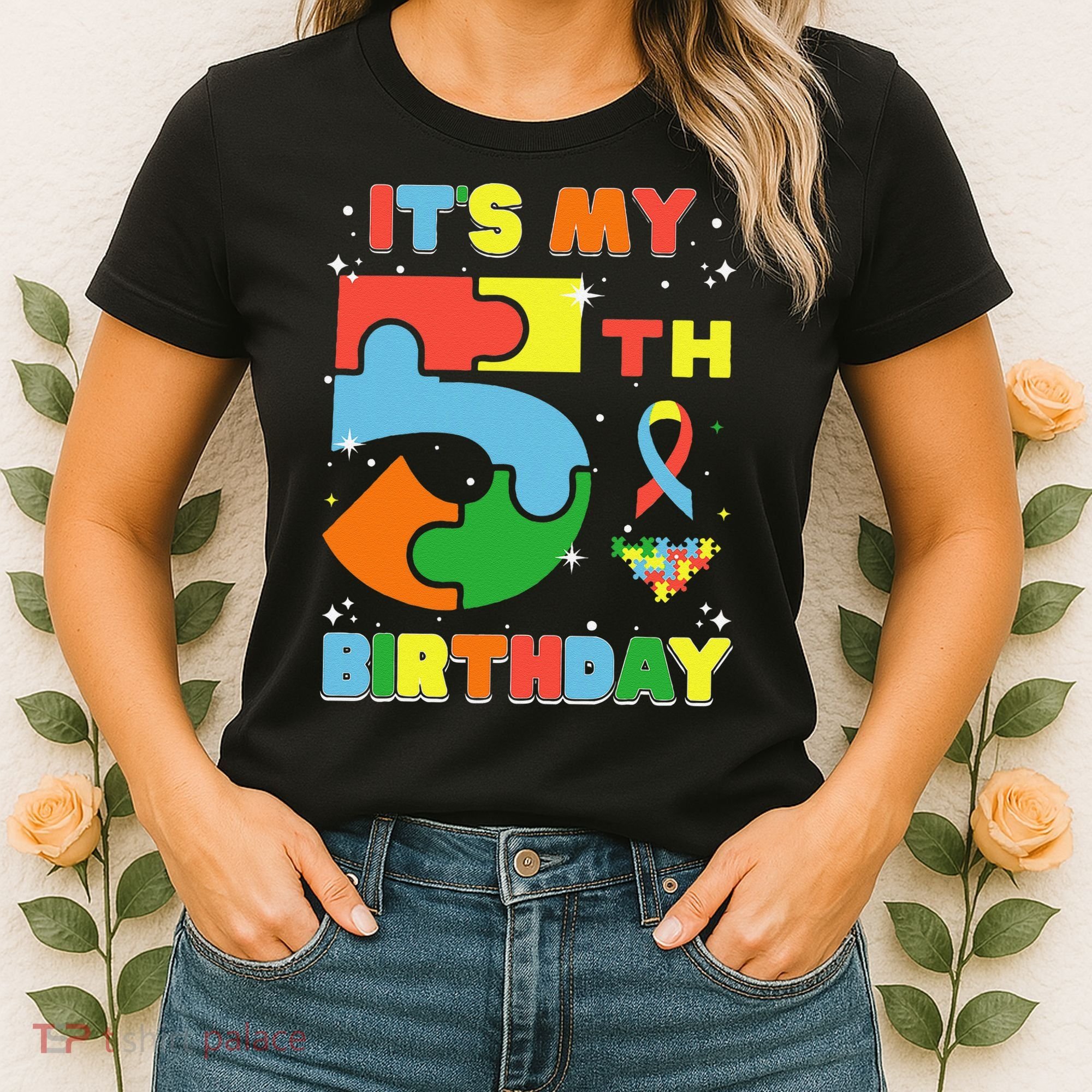 Its My 5th Birthday Autism 5 Years Old Women's T-Shirt