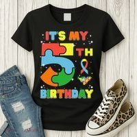 Its My 5th Birthday Autism 5 Years Old Women's T-Shirt thumb 3