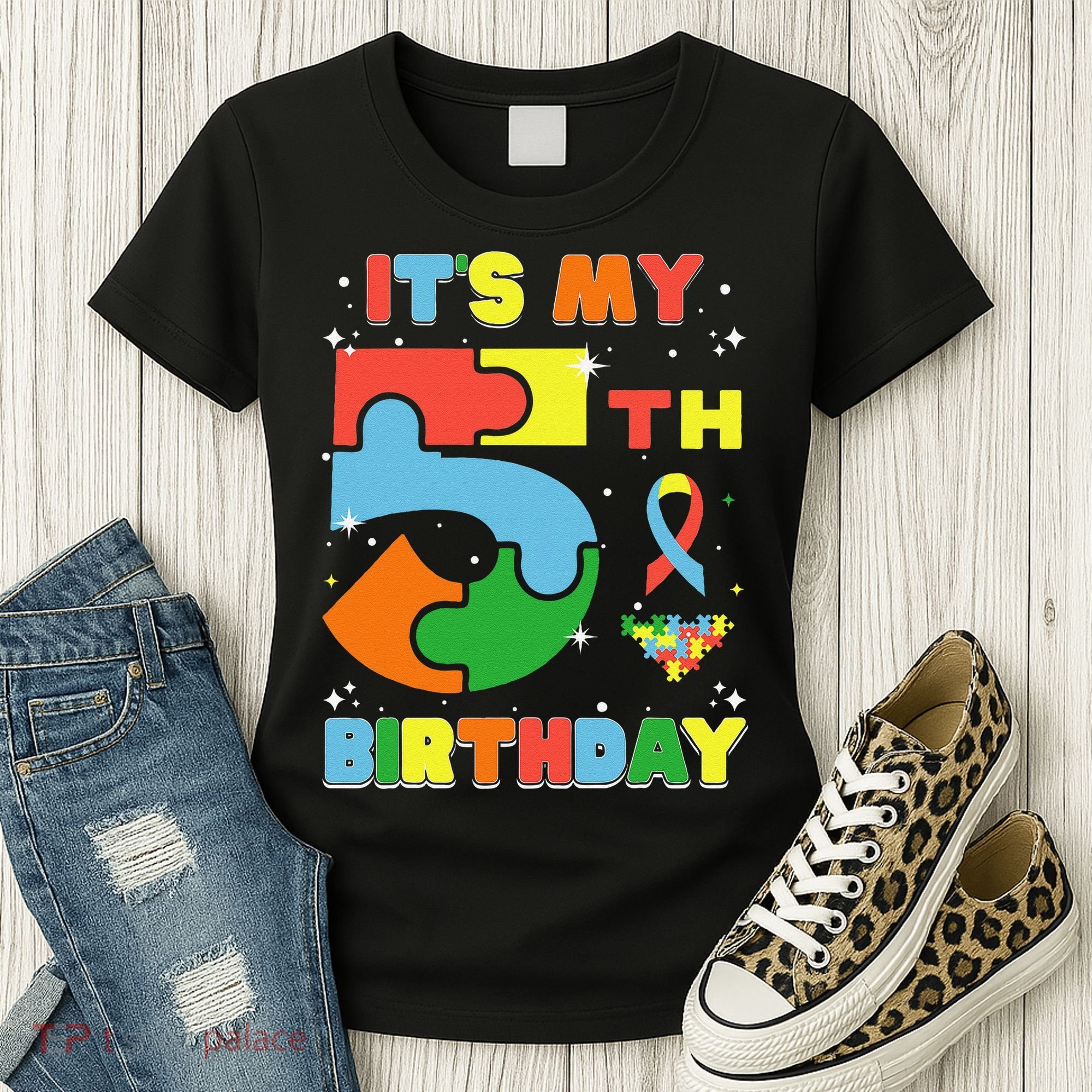 Its My 5th Birthday Autism 5 Years Old Women's T-Shirt