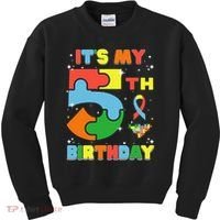 Its My 5th Birthday Autism 5 Years Old Kids Sweatshirt thumb 0