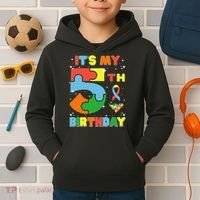 Its My 5th Birthday Autism 5 Years Old Kids Hoodie thumb 2