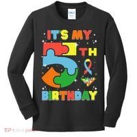 Its My 5th Birthday Autism 5 Years Old Kids Long Sleeve Shirt thumb 0