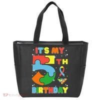 Its My 5th Birthday Autism 5 Years Old Tote Bag thumb 0