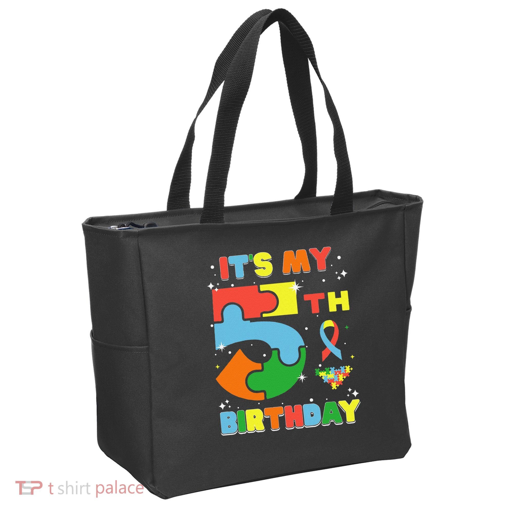 Its My 5th Birthday Autism 5 Years Old Tote Bag