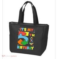 Its My 5th Birthday Autism 5 Years Old Tote Bag thumb 3