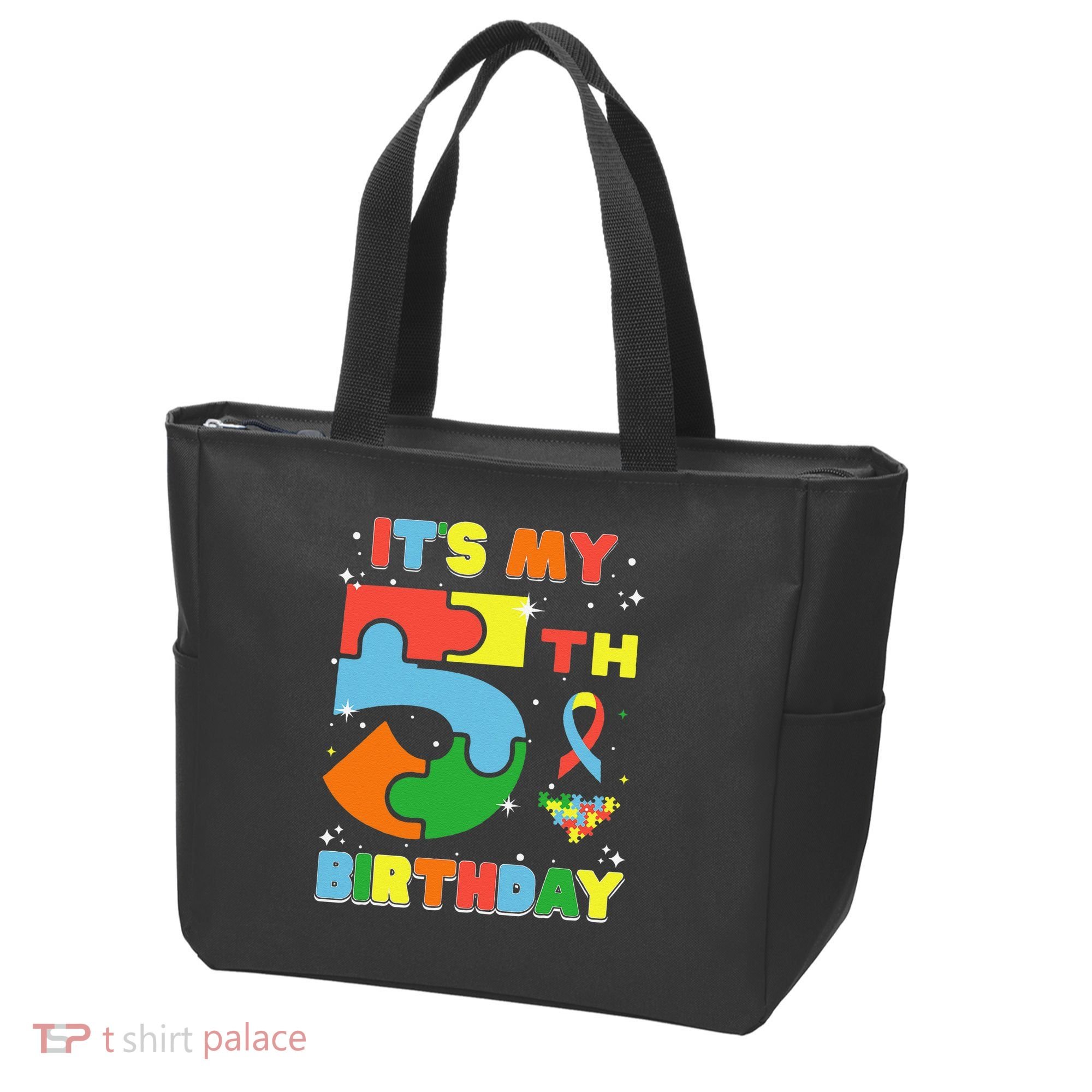 Its My 5th Birthday Autism 5 Years Old Tote Bag