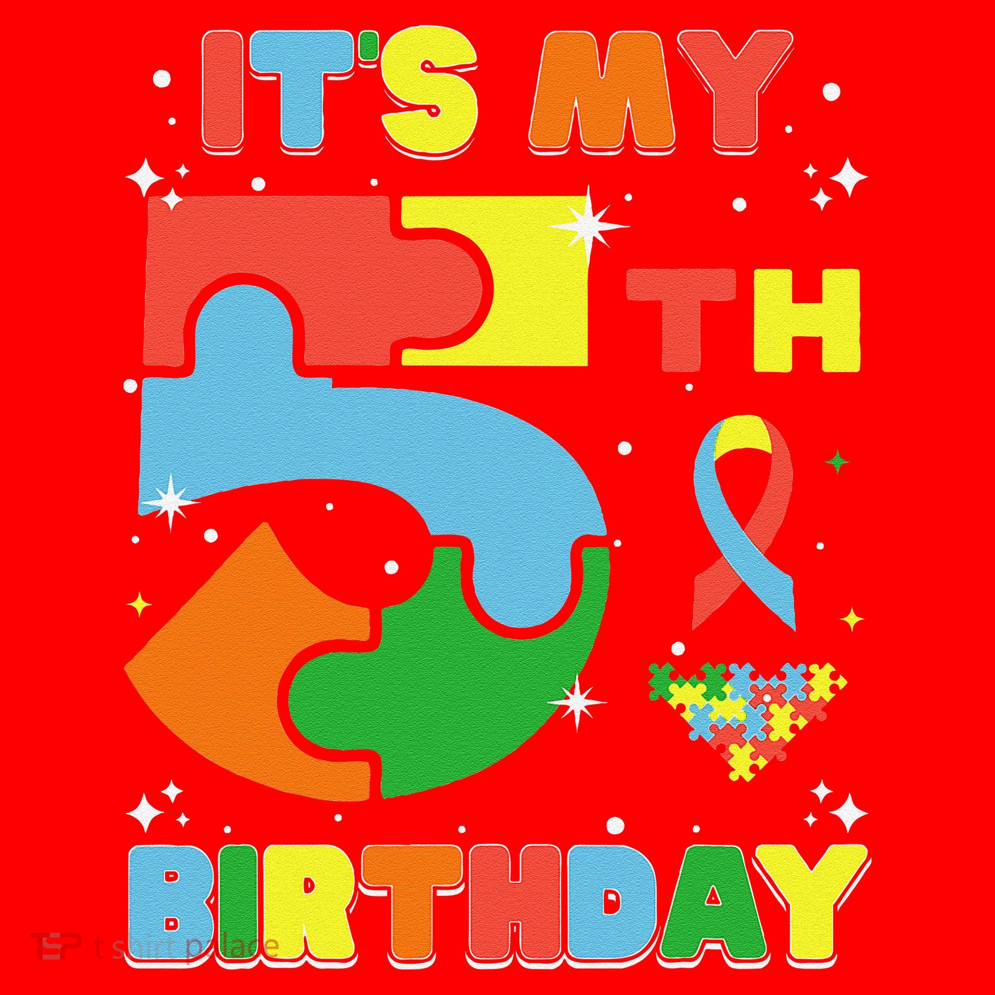 Its My 5th Birthday Autism 5 Years Old Santa Hat