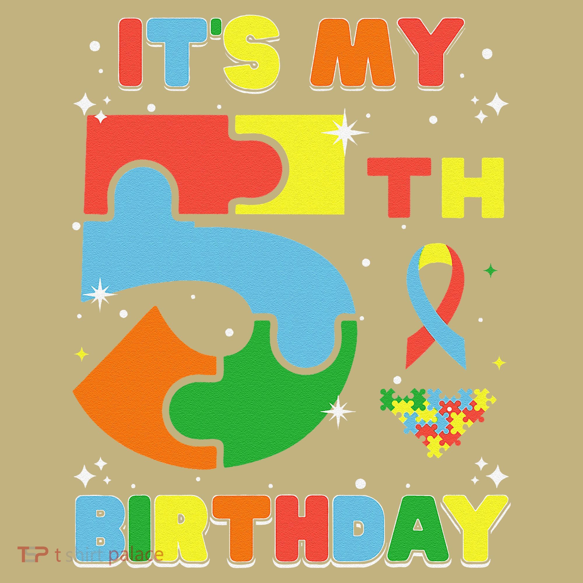 Its My 5th Birthday Autism 5 Years Old Hoodie