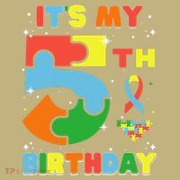 Its My 5th Birthday Autism 5 Years Old Sweatshirt thumb 2