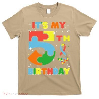 Its My 5th Birthday Autism 5 Years Old T-Shirt