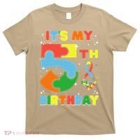 Its My 5th Birthday Autism 5 Years Old T-Shirt thumb 0