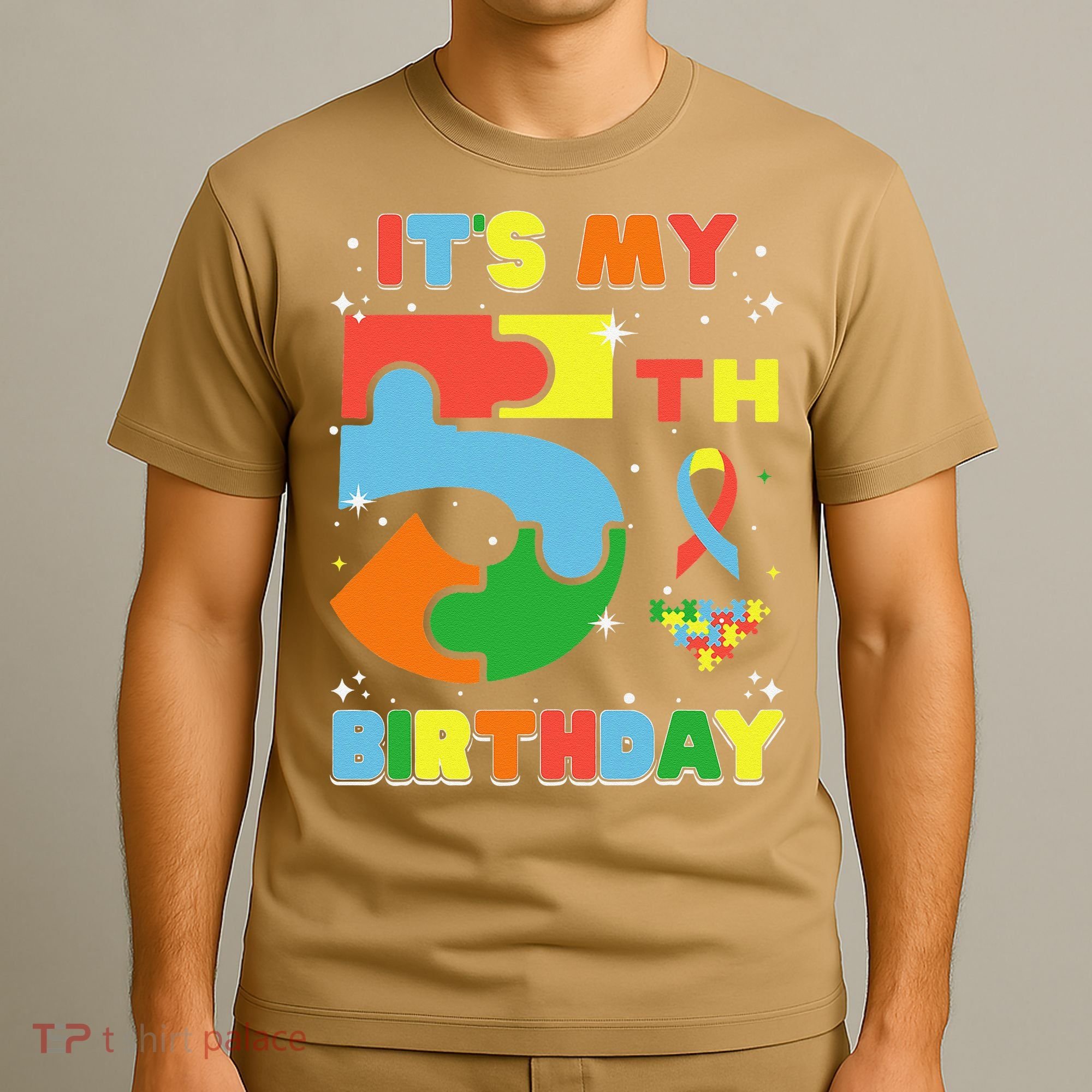 Its My 5th Birthday Autism 5 Years Old T-Shirt
