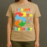 Its My 5th Birthday Autism 5 Years Old T-Shirt thumb 4