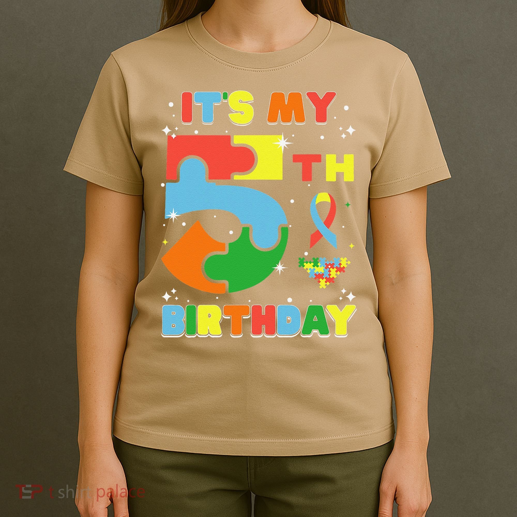Its My 5th Birthday Autism 5 Years Old T-Shirt