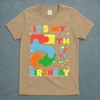 Its My 5th Birthday Autism 5 Years Old T-Shirt thumb 5