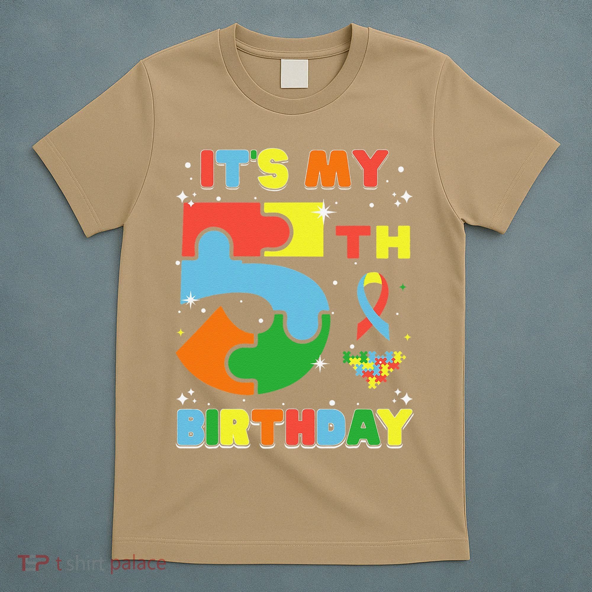 Its My 5th Birthday Autism 5 Years Old T-Shirt