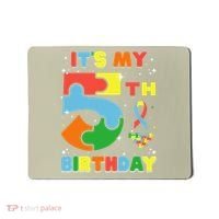 Its My 5th Birthday Autism 5 Years Old Mousepad thumb 0