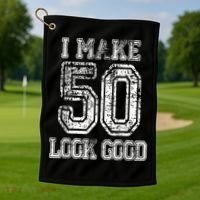 I Make 50 Look Good  50th Birthday Gift For M.e.n.s WoM.e.n.s Golf Towel thumb 1
