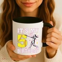 ItS My 5th Birthday Softball Player Girl 5 Years Old Coffee Mug thumb 3