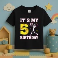 ItS My 5th Birthday Softball Player Girl 5 Years Old Toddler T-Shirt thumb 3