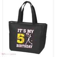 ItS My 5th Birthday Softball Player Girl 5 Years Old Tote Bag thumb 3