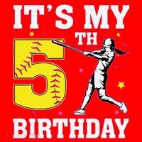 ItS My 5th Birthday Softball Player Girl 5 Years Old Santa Hat thumb 1