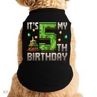 It'S My 5th Birthday 5 Year Old Gamer Pixel Birthday Boy Doggie Tank thumb 0