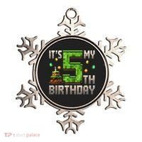 It'S My 5th Birthday 5 Year Old Gamer Pixel Birthday Boy Ornament thumb 0