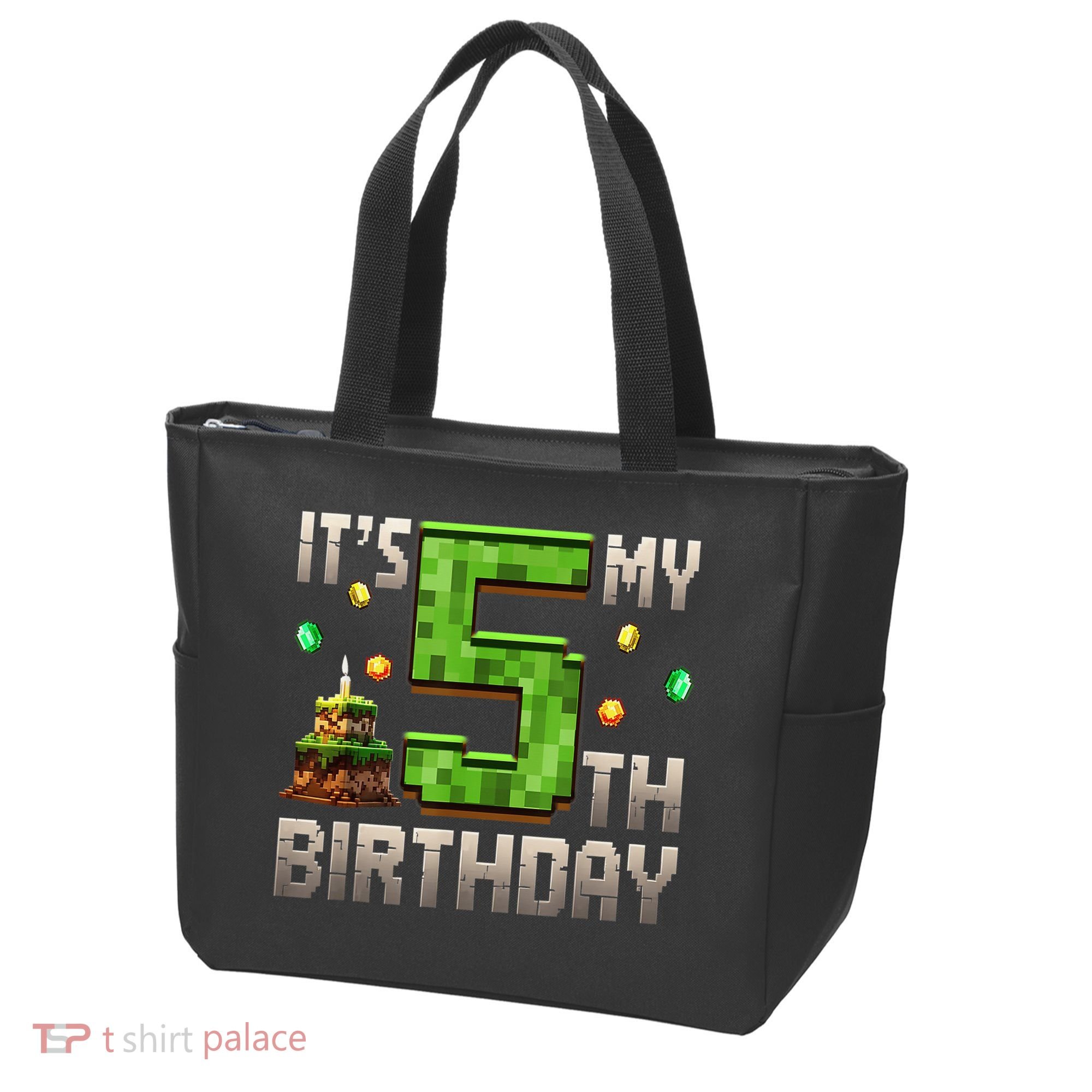 It'S My 5th Birthday 5 Year Old Gamer Pixel Birthday Boy Tote Bag