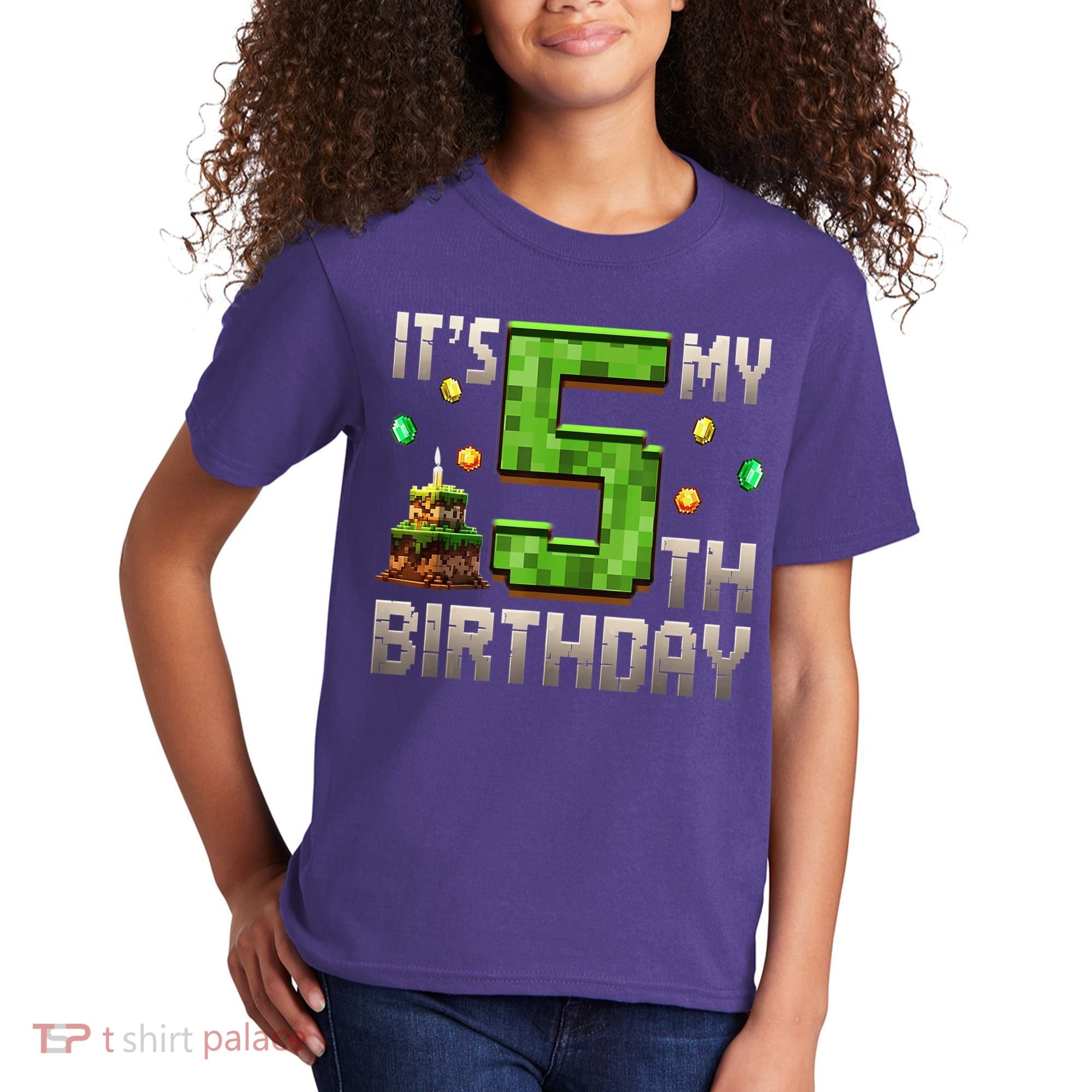 It'S My 5th Birthday 5 Year Old Gamer Pixel Birthday Boy Kids T-Shirt