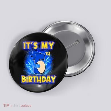 It's My 5th Birthday Hedgehog Birthday Boy 5 Years Old Kids Button