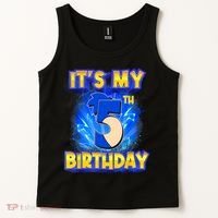 It's My 5th Birthday Hedgehog Birthday Boy 5 Years Old Kids Tank Top thumb 2