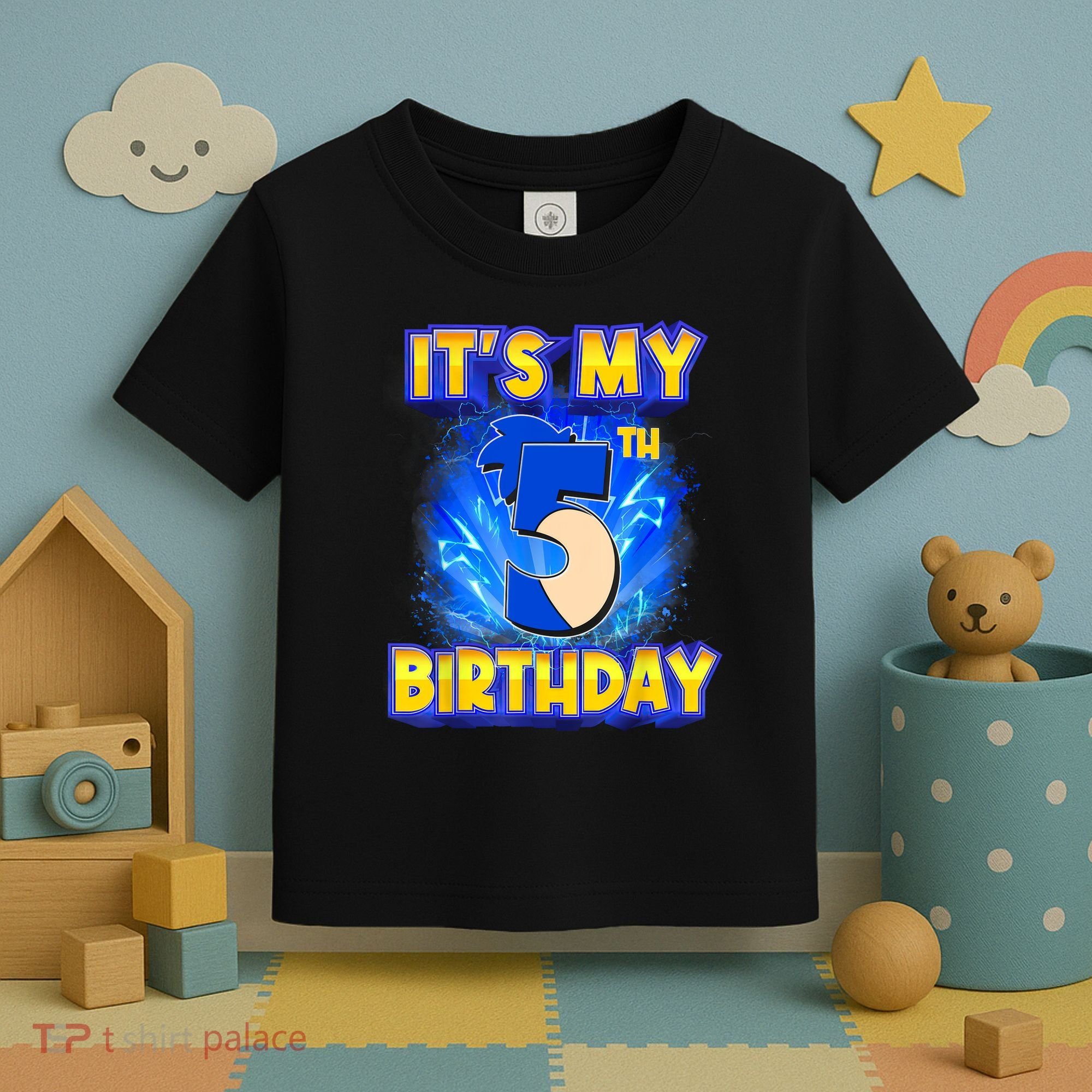 It's My 5th Birthday Hedgehog Birthday Boy 5 Years Old Kids Toddler T-Shirt