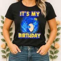 It's My 5th Birthday Hedgehog Birthday Boy 5 Years Old Kids Women's T-Shirt thumb 2