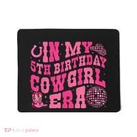 In My 5 Year Old Cow Era 5th Birthday Rodeo Cow Mousepad thumb 0