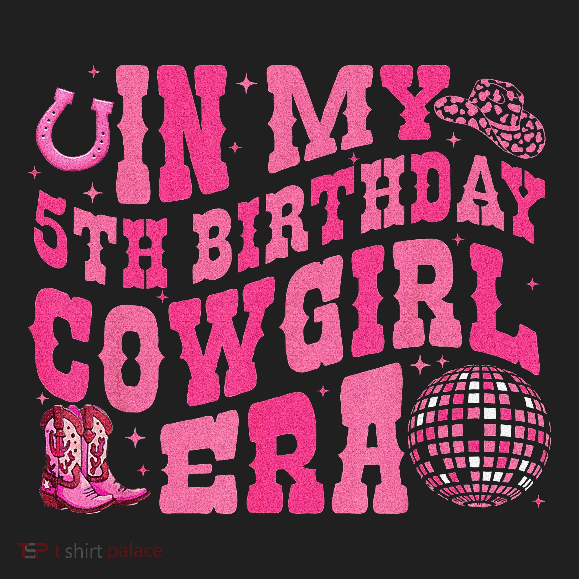 In My 5 Year Old Cow Era 5th Birthday Rodeo Cow Golf Towel