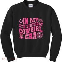 In My 5 Year Old Cow Era 5th Birthday Rodeo Cow Kids Sweatshirt thumb 0