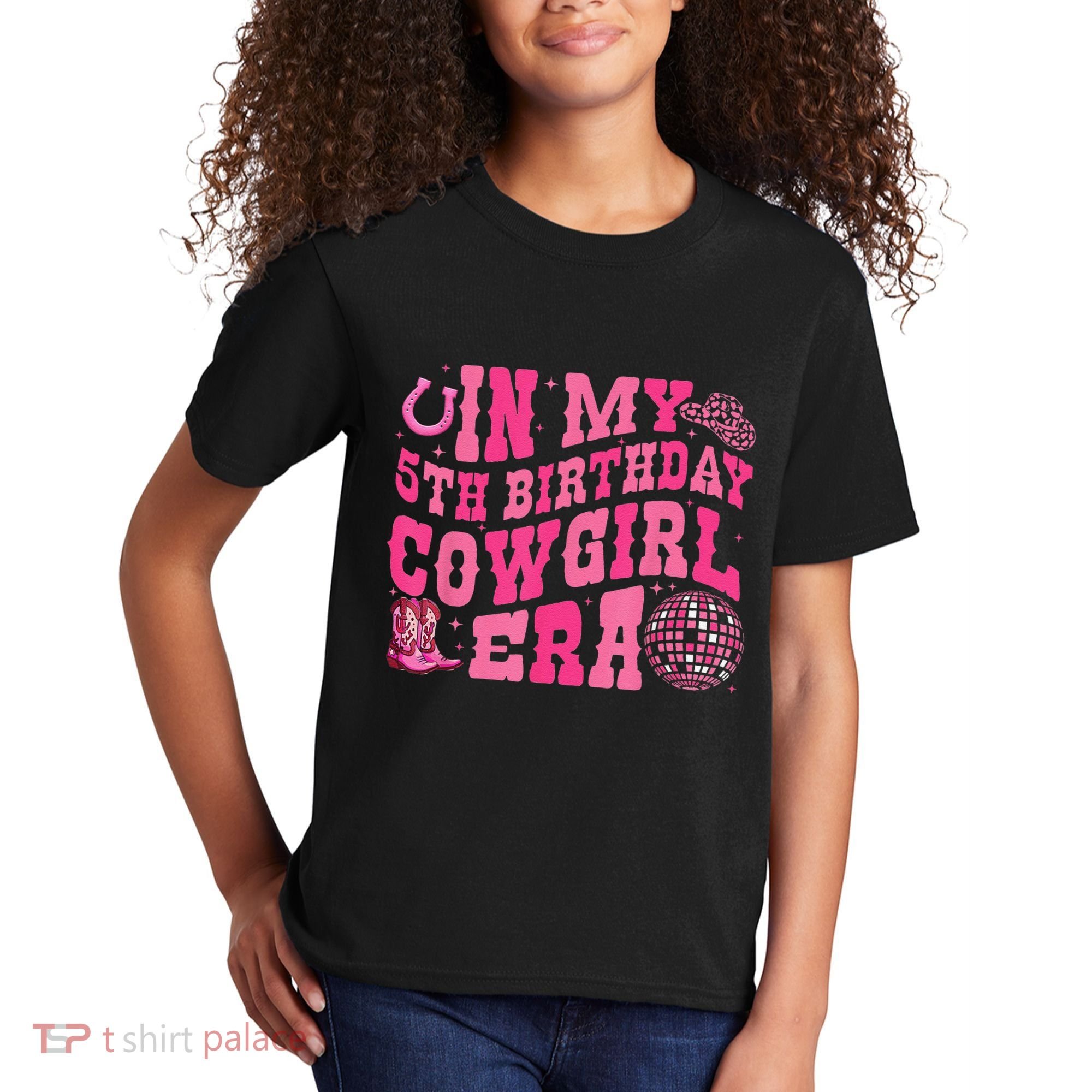 In My 5 Year Old Cow Era 5th Birthday Rodeo Cow Kids T-Shirt