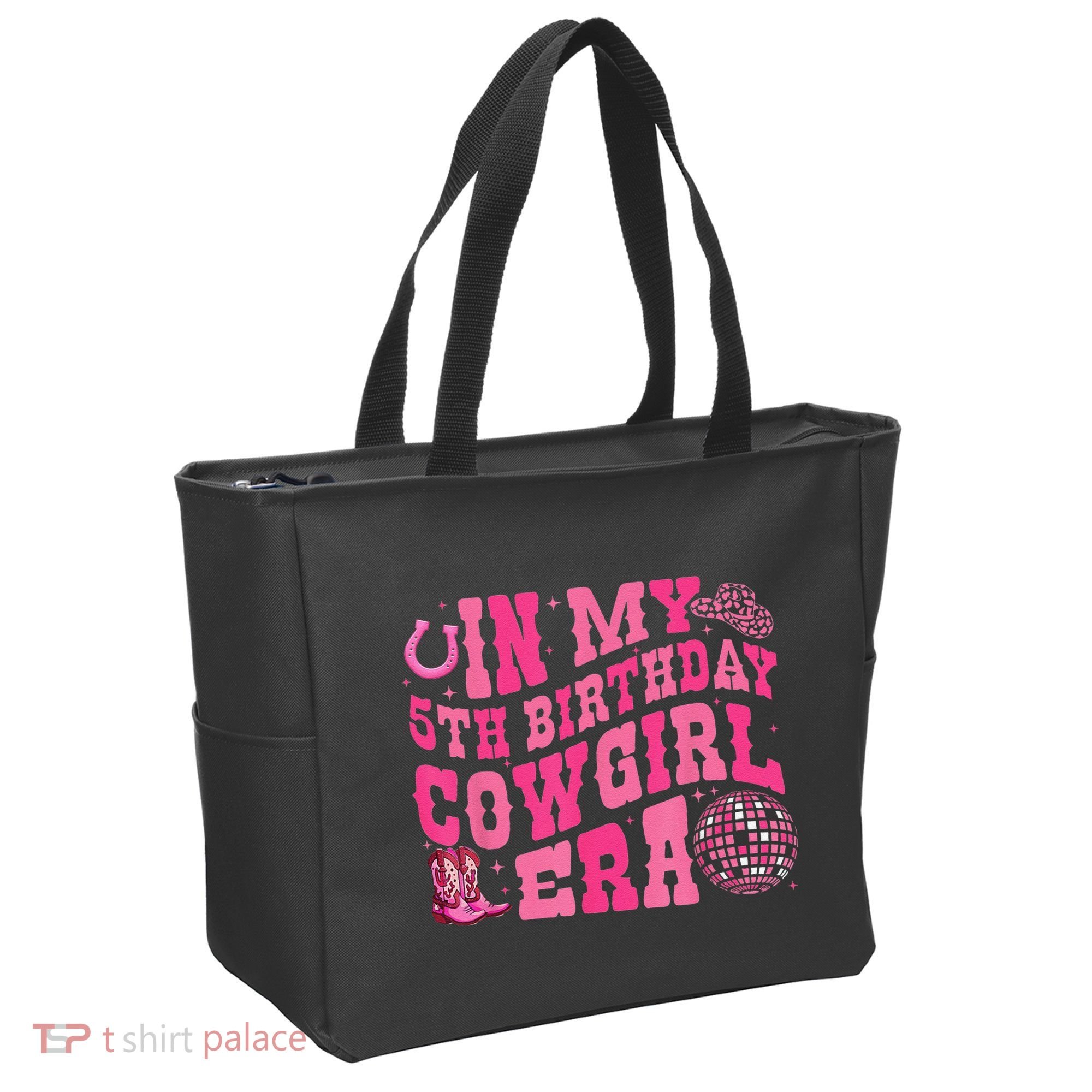 In My 5 Year Old Cow Era 5th Birthday Rodeo Cow Tote Bag